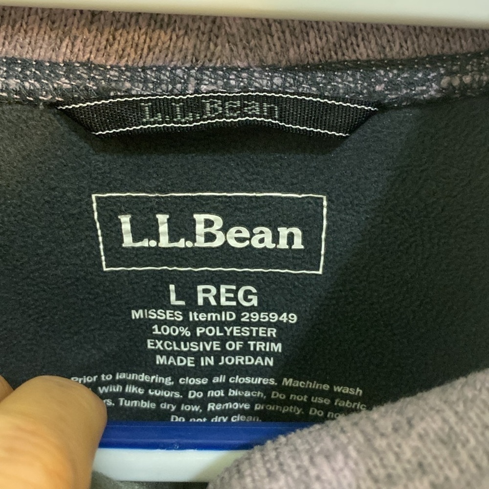 L.L. Bean Women’s Lilac Fleece Full Zip Jacket Size Large Polyester Fall School - Picture 2 of 7